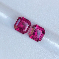 Faceted Rose Bud Cherry Garnet Pair