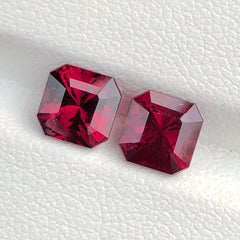 Faceted Rose Red Rhodolite Garnet Pair