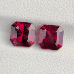 Fancy Cut Rhodolite Garnet Pair