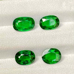 Faceted Tsavorite Garnet Gemstones