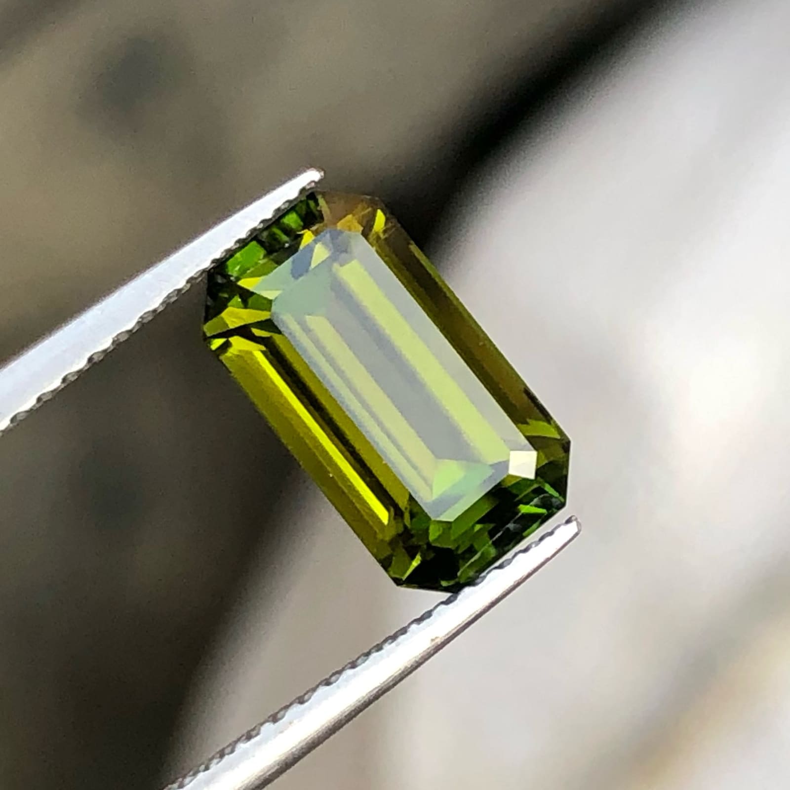 Faceted Yellowish Green Tourmaline