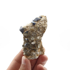 Featuring Isolated Anatase Crystals on Lemonite Matrix with Quartz