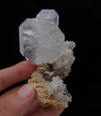 Focal Faden Quartz Crystal On Matrix With Brookite And Siderite