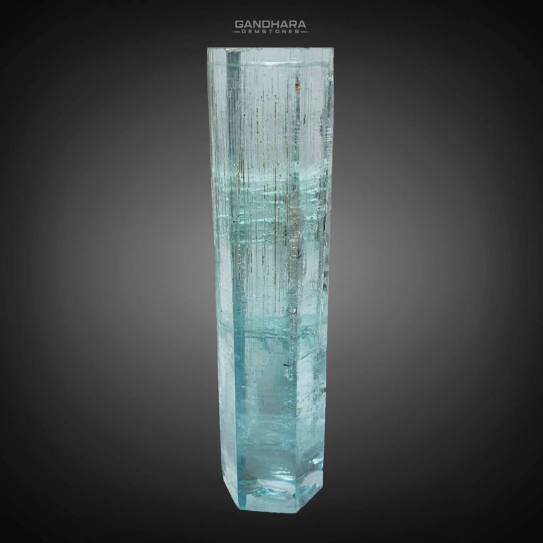 Gem Aquamarine Crystal with Helix Inclusion