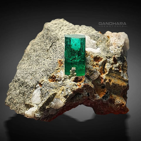 Gemmy Emerald Crystal on Matrix