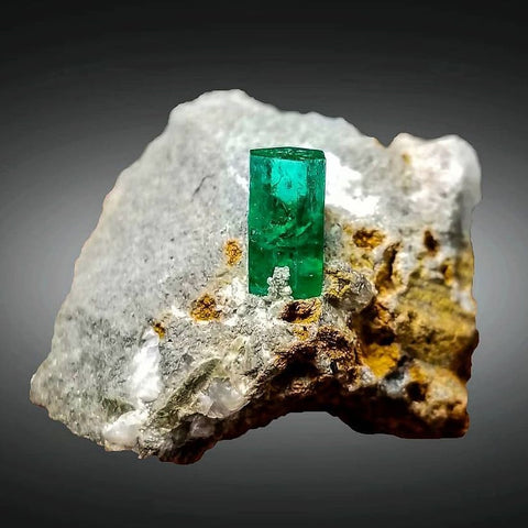 Gemmy Emerald Crystal on Matrix