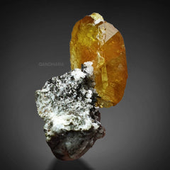 Gemmy Sphene Crystal Perched on Albite