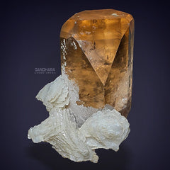 Gemmy Topaz Crystal with Cleavelandite Rosettes