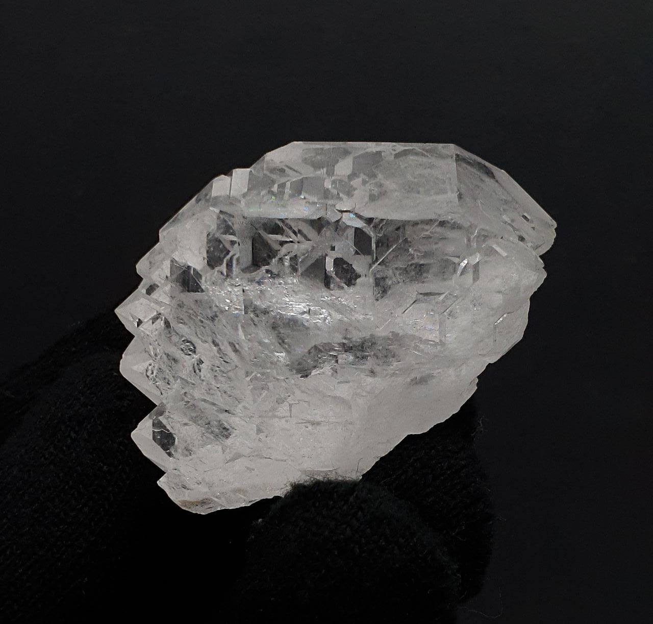 Glassy Faced Double Terminated Gwindel Quartz With Natural Art On Surface