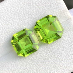 6.51 Carats Gorgeous Loose Peridot Pair Gemstone