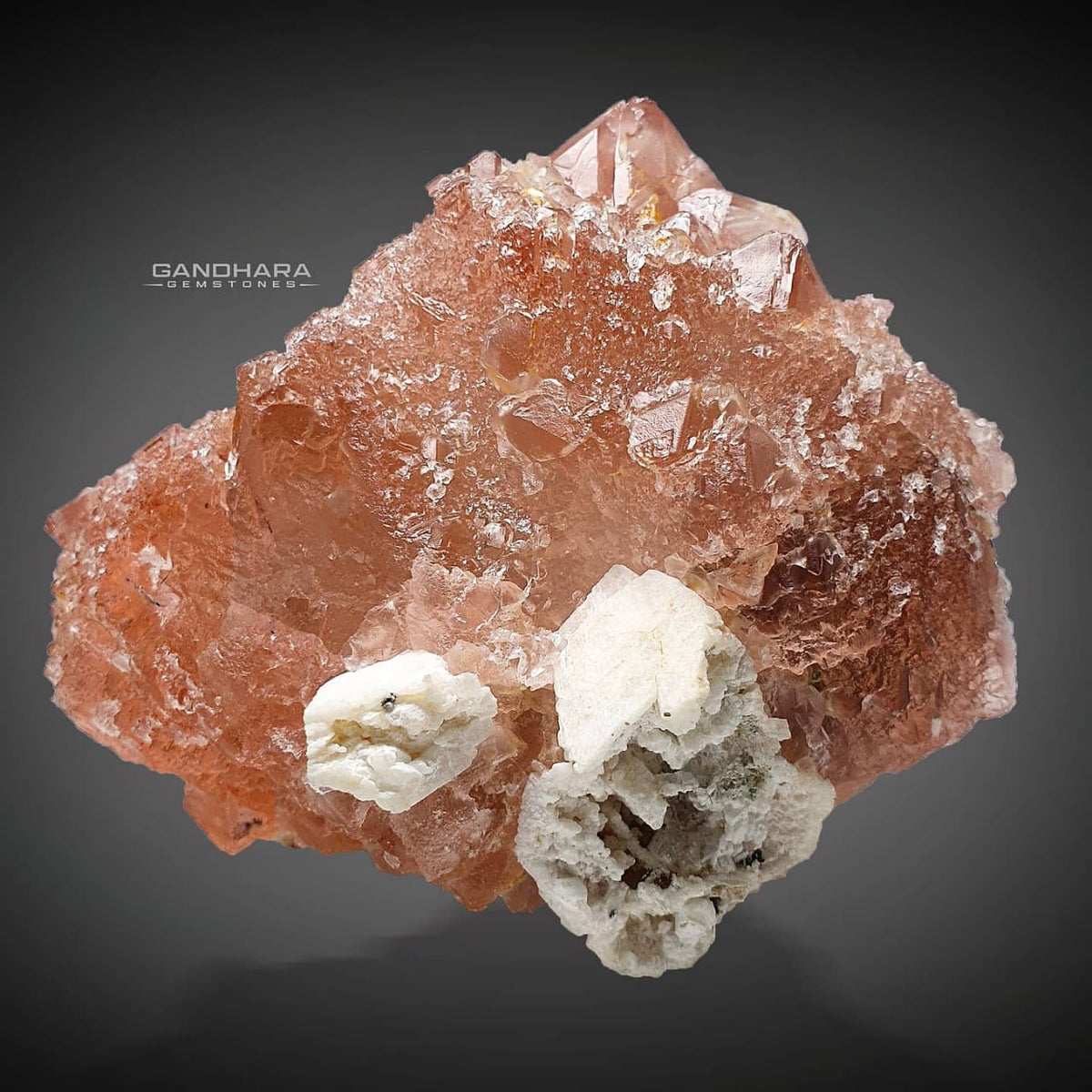 Gorgeous Vibrant Pink Fluorite Crystal with Albite