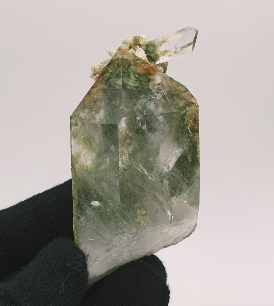 Gorgeous Chlorite Quartz With Pointed Terminated Secondary Crystals