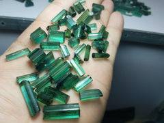 Facet Grade Green Tourmaline from Pech