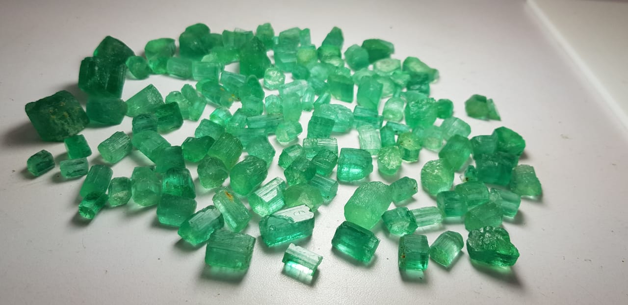Facet Grade Rough Emeralds available for sale