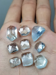 Blended and beautiful Aquamarine Rose cut gems