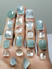 Blended and beautiful Aquamarine Rose cut gems