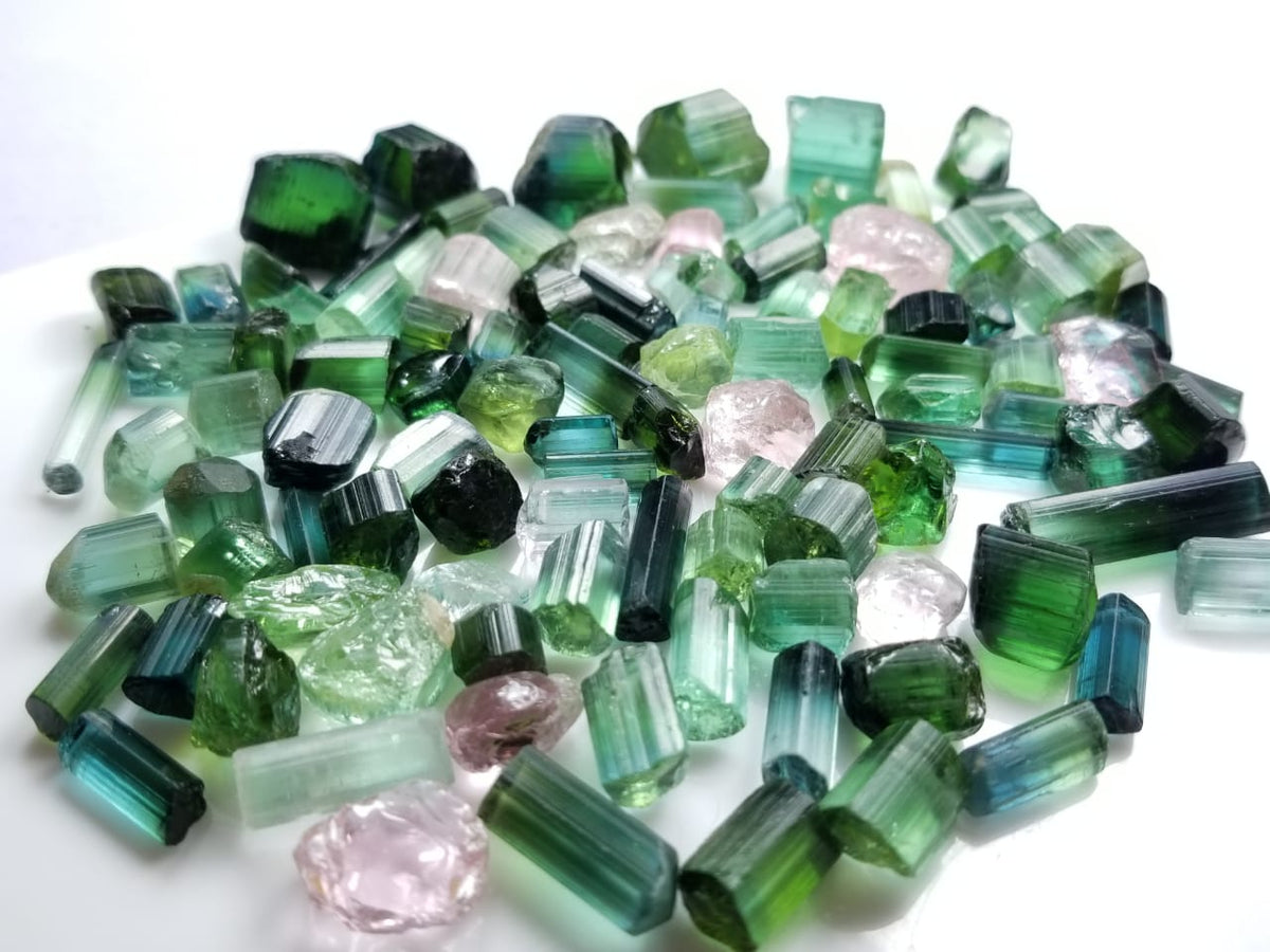 Beautiful and Big Lot of Different Colors of Facet Rough Tourmaline