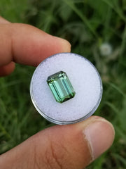 Beautiful Faceted Octagonal Cut Green Tourmaline