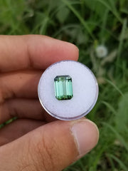 Beautiful Faceted Octagonal Cut Green Tourmaline