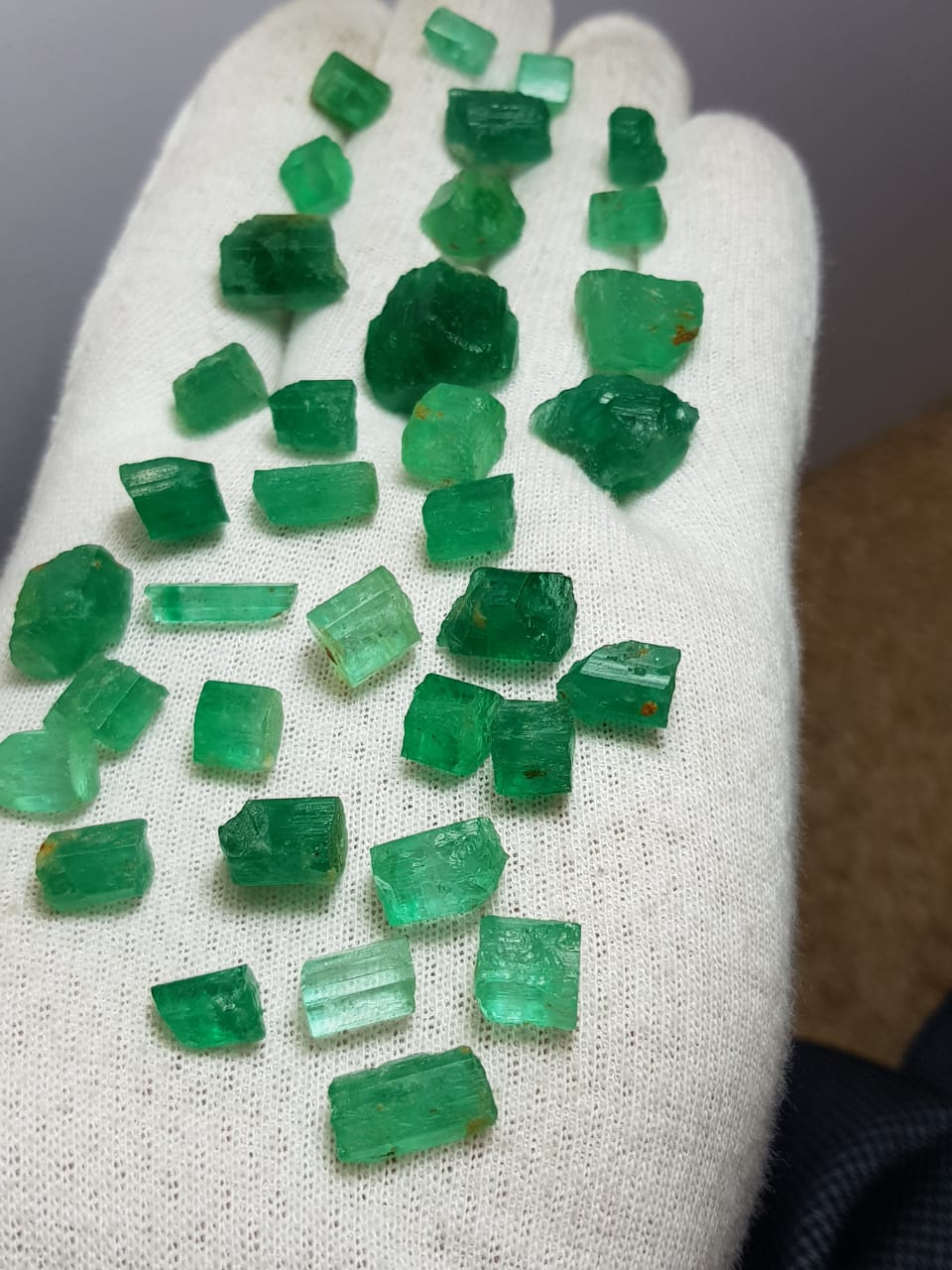 Facet Grade Rough Emeralds Lot available for sale