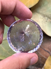 Round Brilliant Cut Faceted Amethyst Gemstone