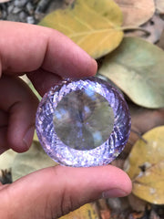 Round Brilliant Cut Faceted Amethyst Gemstone