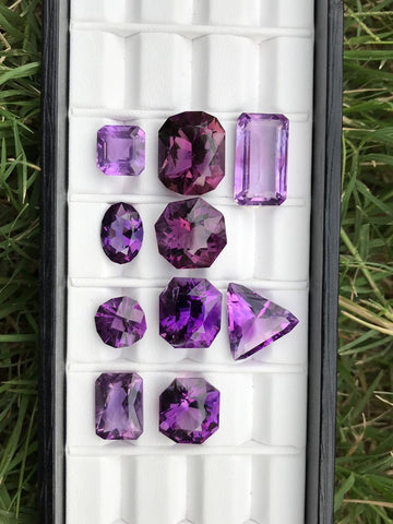 Big and Blended different Faceted Amethyst Gems