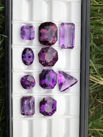 Big and Blended different Faceted Amethyst Gems