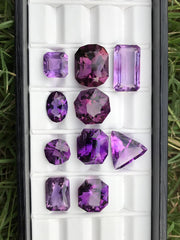 Big and Blended different Faceted Amethyst Gems