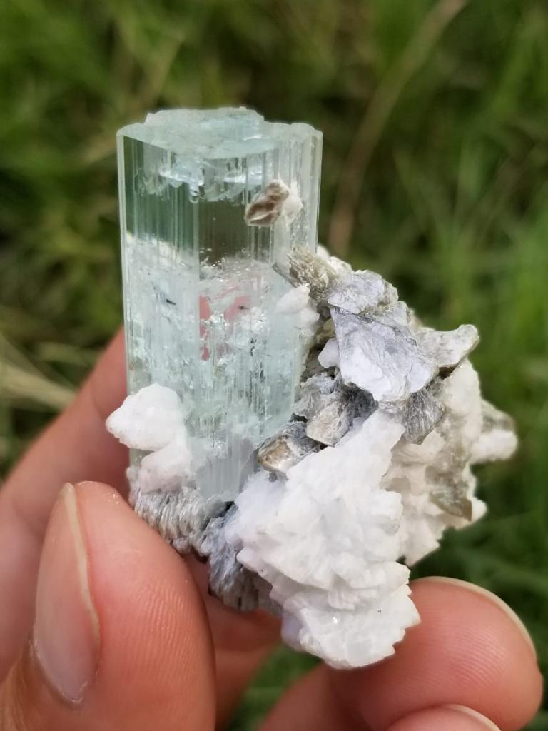 Beautiful Aquamarine crystal with unique inclusion