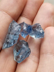 Aquamarine Bluish Color Facet Rough Aquamarine 4 pieces are available for sale