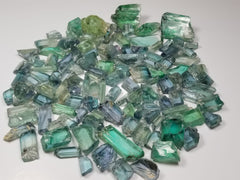 Facet Rough Green and light blue Kunzite Sourced from the mines of Afghanistan