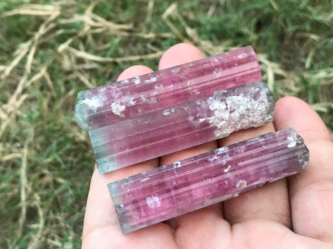 Blue cap DT pink tourmaline crystals from Kunar