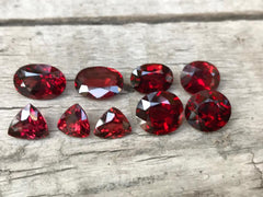 Trilliant, Round and Oval Faceted Rhodolite Garnet