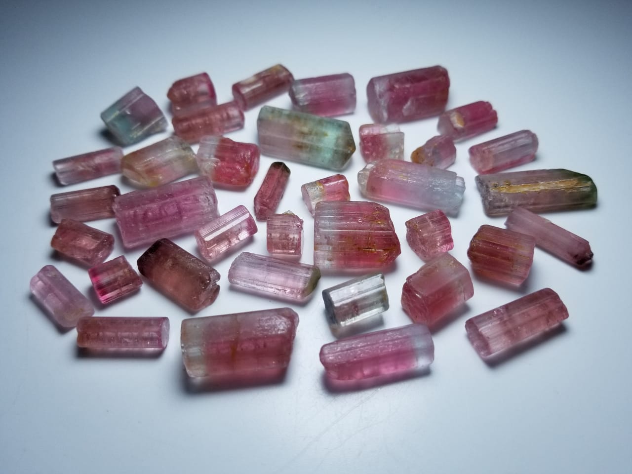 160 Grams Bicolor Pink & white Tourmaline Crystals
