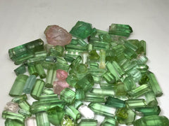 Facet Grade Rough Mint Green and Pink Tourmaline