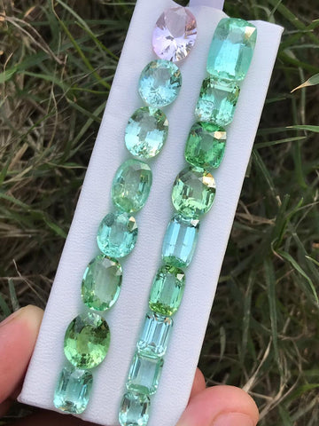 51.55 ct Faceted Green and Pink Tourmaline lot