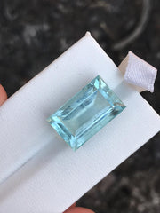 Faceted Natural Blue Baguette Cut Aquamarine