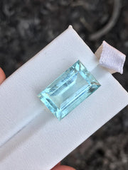 Faceted Natural Blue Baguette Cut Aquamarine