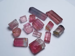 38.90 Grams Gemmy Lustrous Facet Grade Rough Bicolor & Rubellite