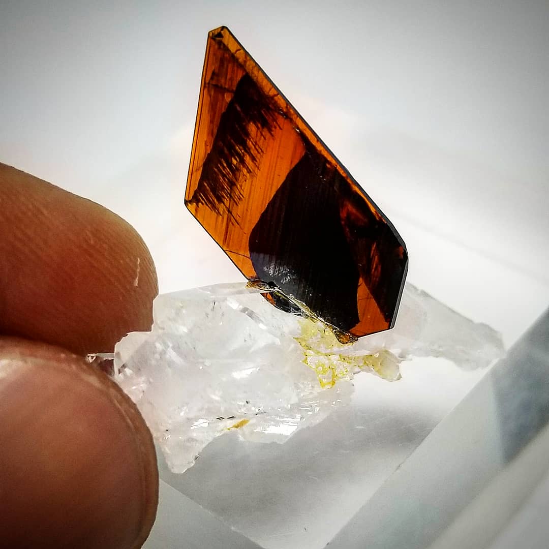 Nice fine Brookite Crystal grow on gemmy Quartz Crystal