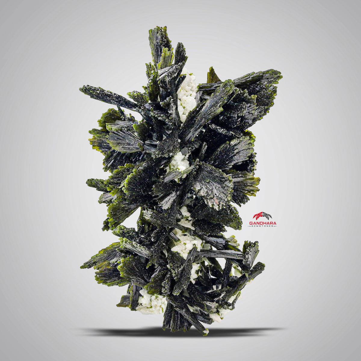 Magnificent Robust Cluster Of Epidote Crystals On Matrix