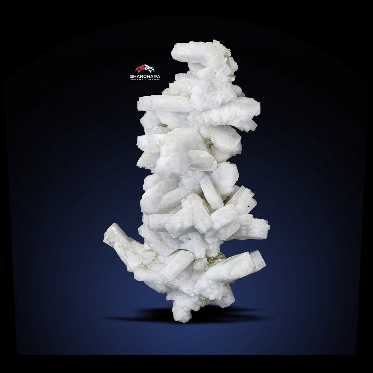 Sculptural Robust Cluster Of Microcline Crystals With Milky White Color