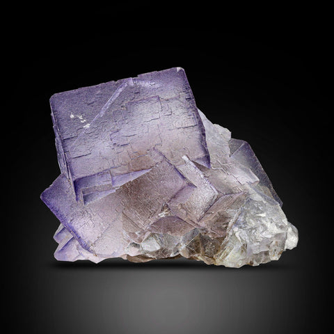 Aesthetic Gem Fluorite With Purple Zonings And Natural Art On Crystal Surface
