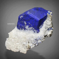 Impressive Electric Blue Lazurite On Calcite With Pyrite