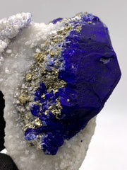 Impressive Electric Blue Lazurite On Calcite With Pyrite