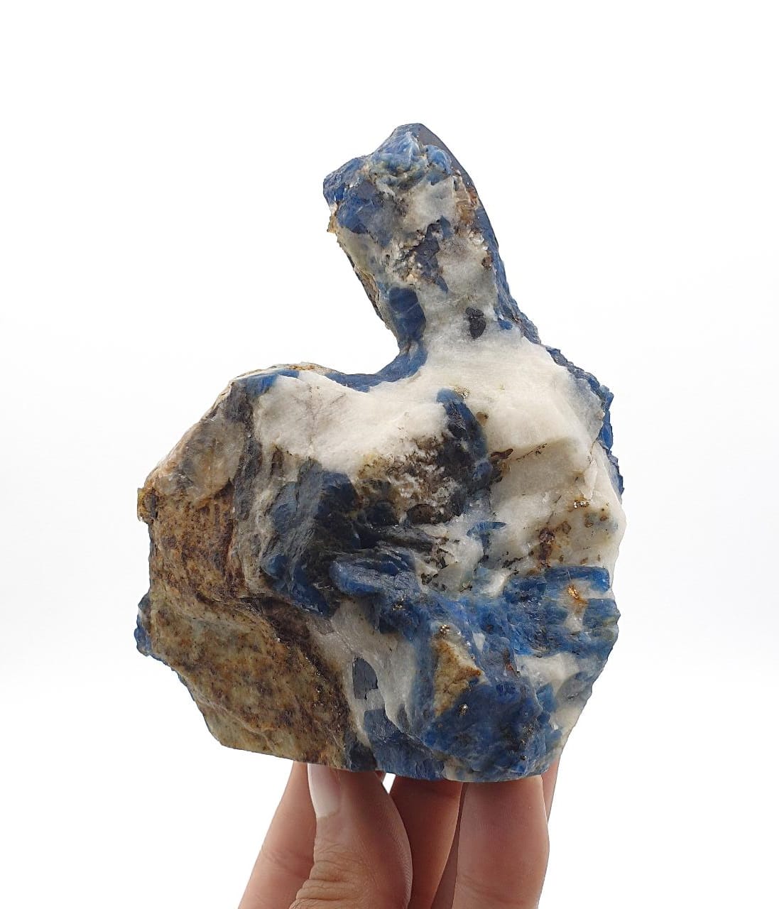 Impressive Size Sapphire Blue Lazurite on Matrix with Calcite and Pyrite