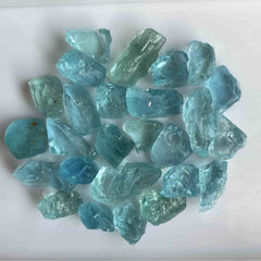 Intense Blue Aquamarine Facet Rough Parcel