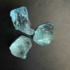 Intense Blue Rough Aquamarine Pieces