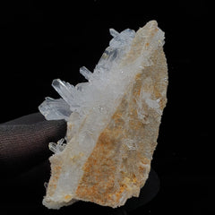 Love Arrangement Of Tabular Faden Quartz On Lemonite Matrix